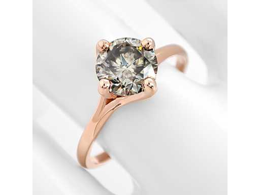 14 krt rose gouden ring met natuurlijke diamant 1,11 crt