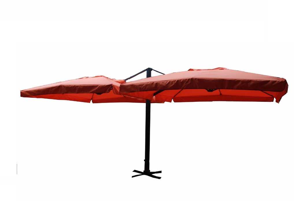 Double hanging parasol Orange 300x300 cm