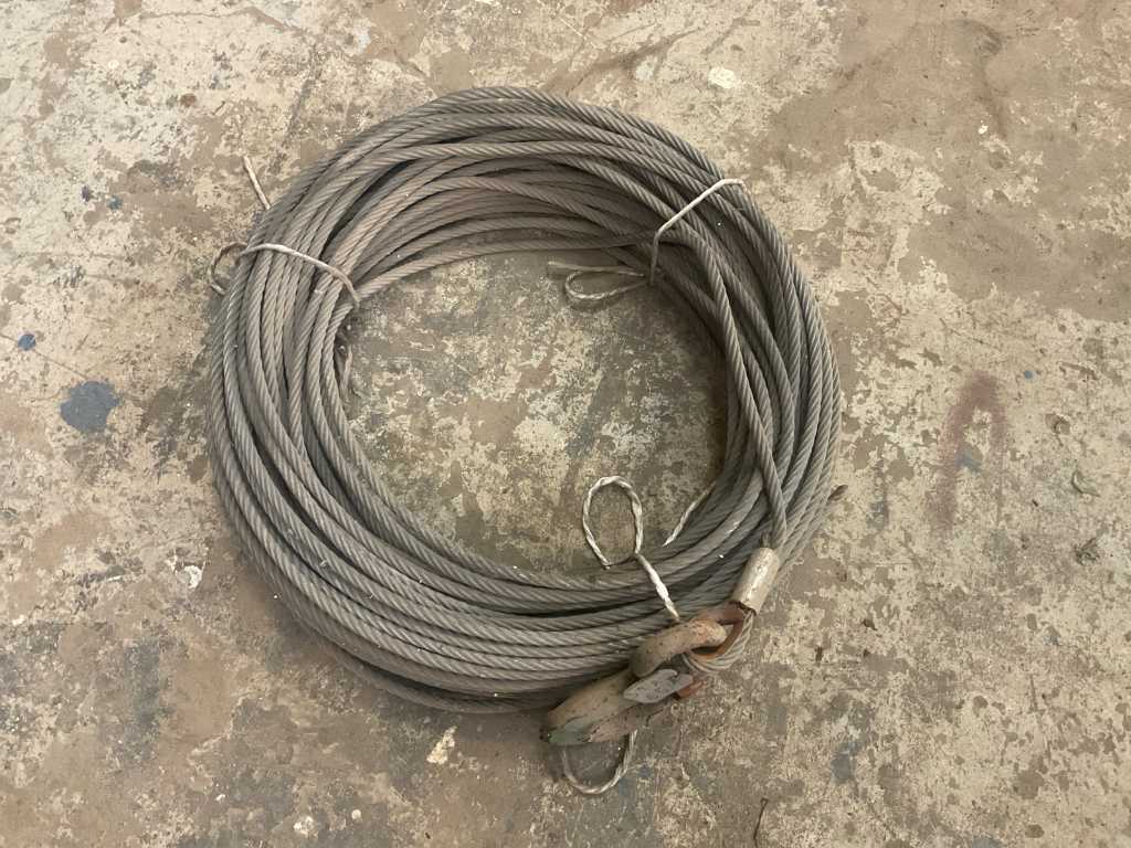 Câble en acier de 65 mètres avec crochet de levage