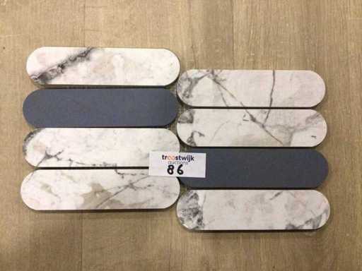 Italgraniti Moods Oval Invis Grey/Cielo Gloss Mosaic Tile 19.5x37 cm 12.34 m²