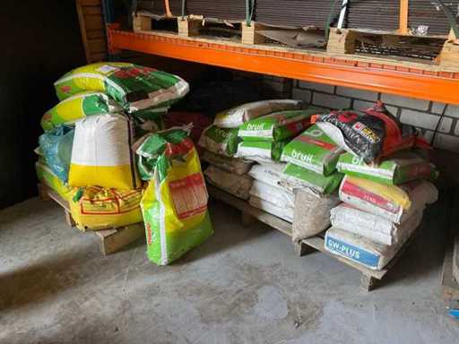 Partij zakken betonmortel