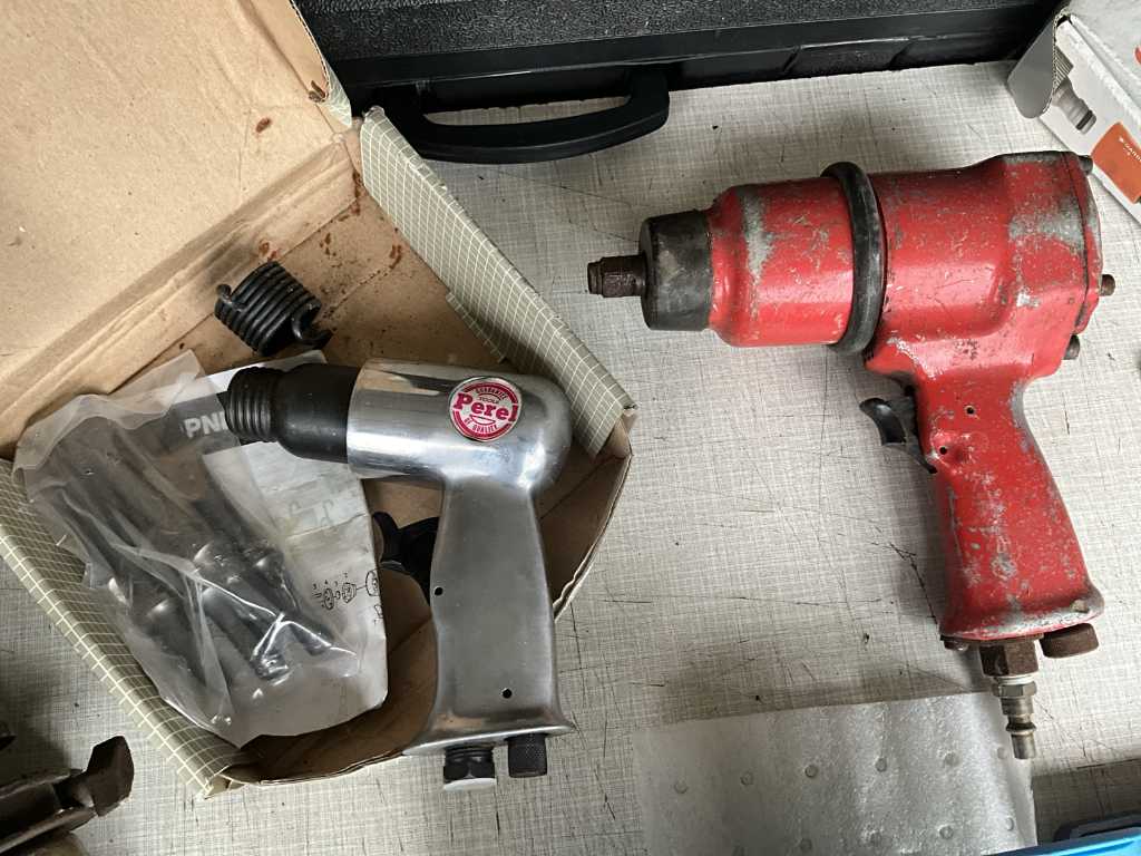 2x Pneumatic tool PEREL, RED ROOSTER