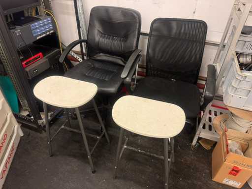 Bureaustoel met kruk (2x)