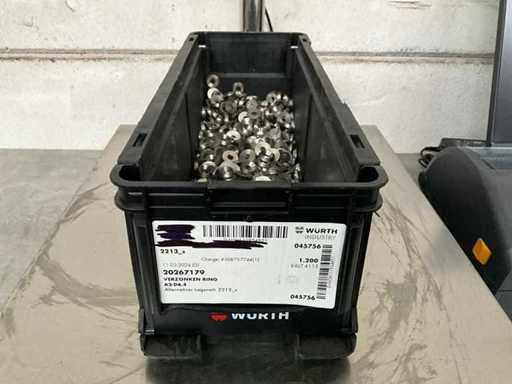 Würth 4.27 kg Verzonken ring A2-D6,4 in stapelbare bak