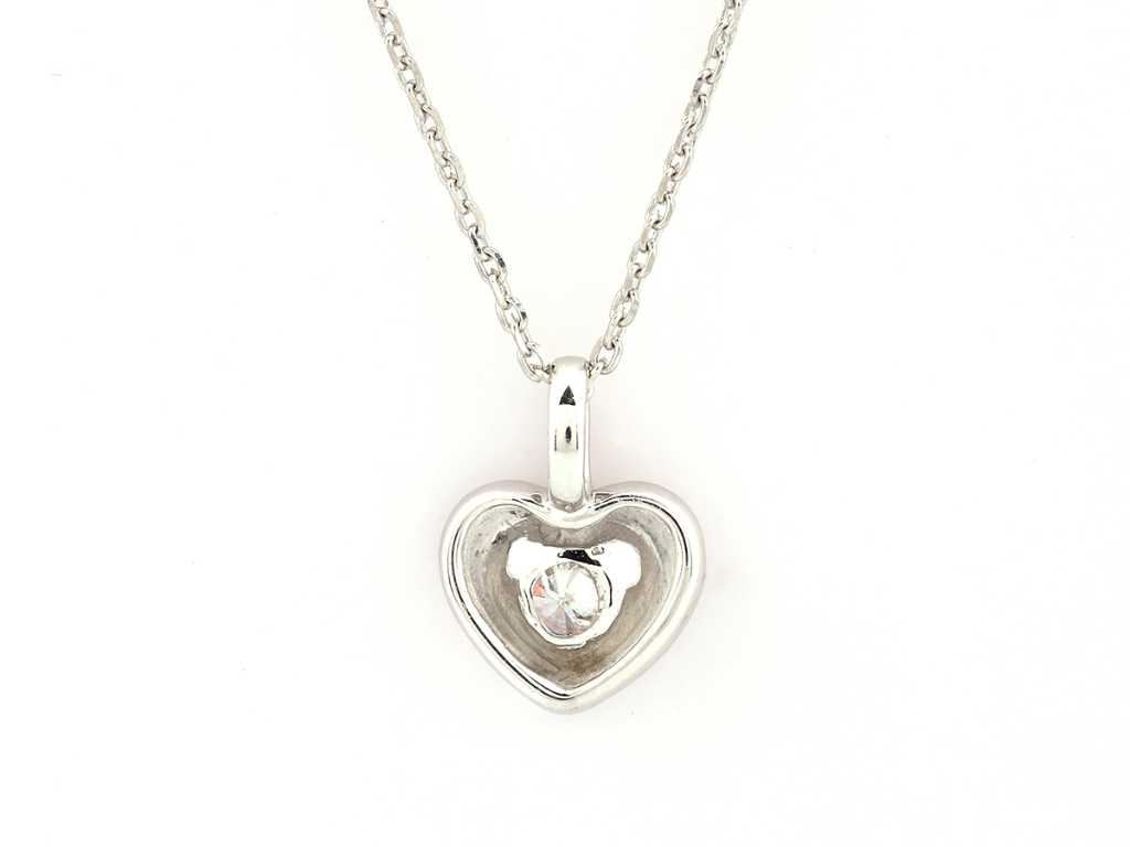 14 KT White gold Necklace with Pendant with Natural Diamonds