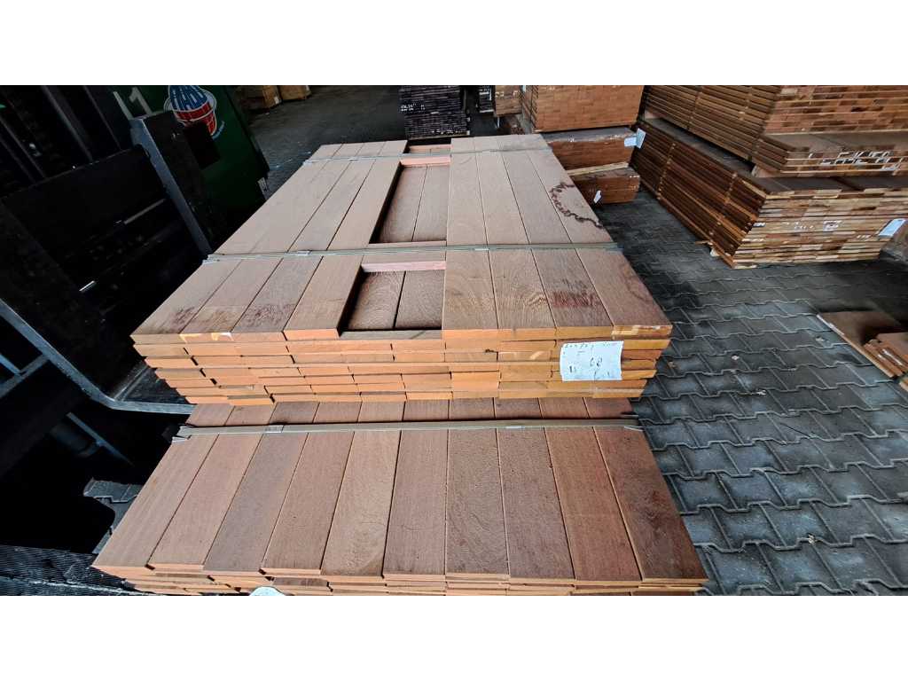 Planches de bois dur Angelim pedra 21x95mm, longueur 87/125cm,80/155cm (167x)