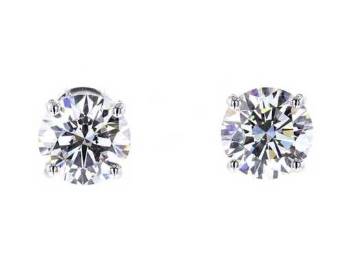 Cercei din aur alb de 14 carate cu 4,02 ct. Diamond