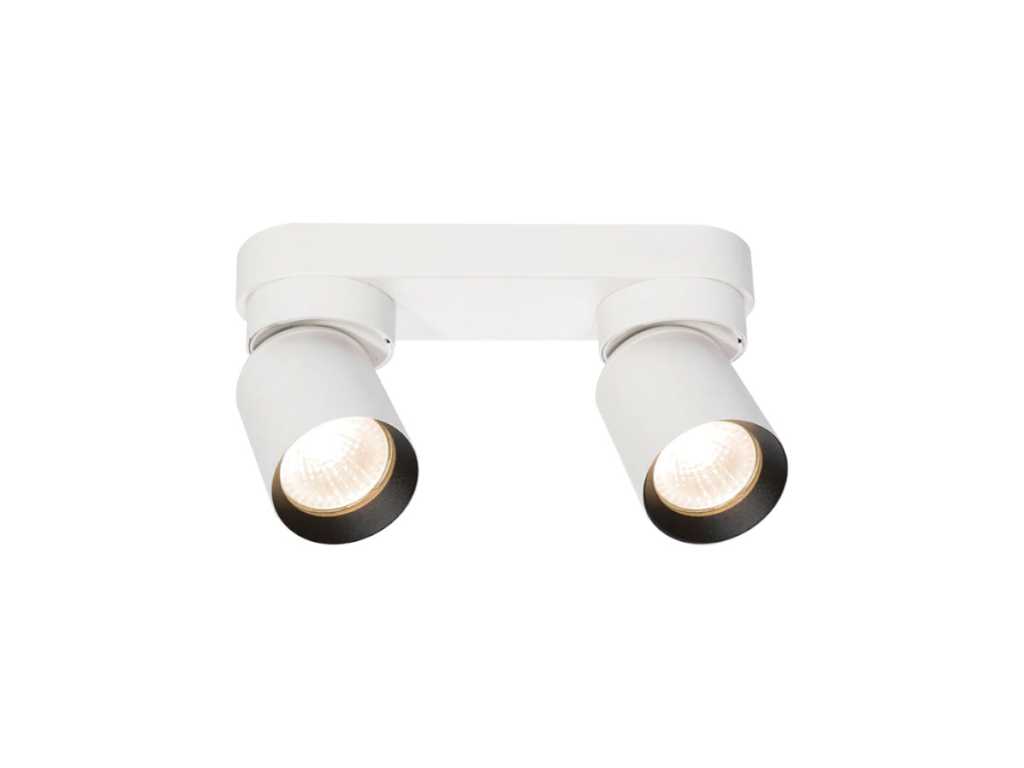 GU10 Surface mounted spotlight Fixture double cylinder sand white and black rotatable (4x)