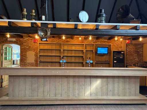 Complete bar furniture with 2 double taps, back wall, drip tray, sink, etc.