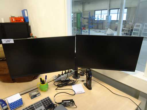 Dell - P2422H - Dual Monitor on Monitor Arm