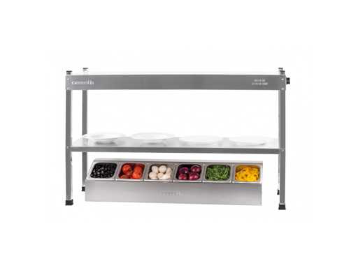 Casselin - Rampă de încălzire stivuită 100 - Vitrină cu blat încălzit