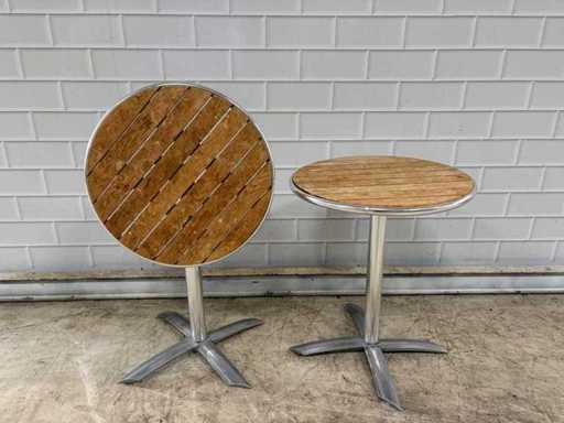 Aluminum wood bistro folding table (2x)