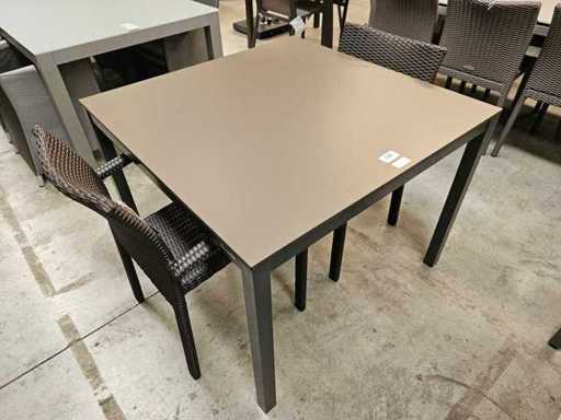 Garden Prestige - Alu Tuintafel Haiti Charcoal 100 x 100cm HPL Trespa