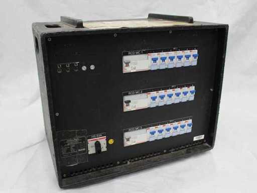 Strom-VT 063A -> 3xHarting / 3xSchuko / 3xFI / SI=18xC13A / Wentylator (K1)
