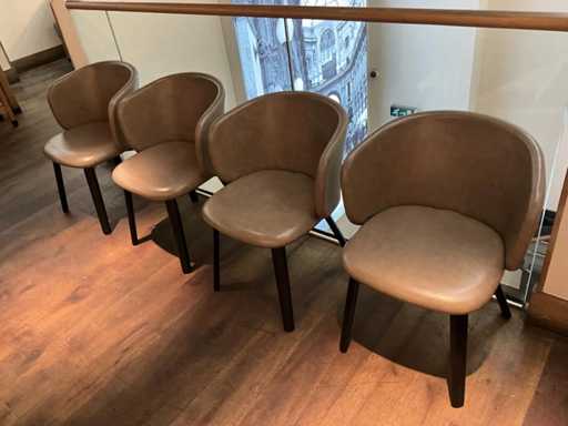 Cabine - Sedia ristorante con rivestimento in pelle (4x)