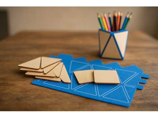 *NOU* Kit de meșteșuguri Wehrfritz Triangle Utensilo, lemn + fetru (1000 piese)