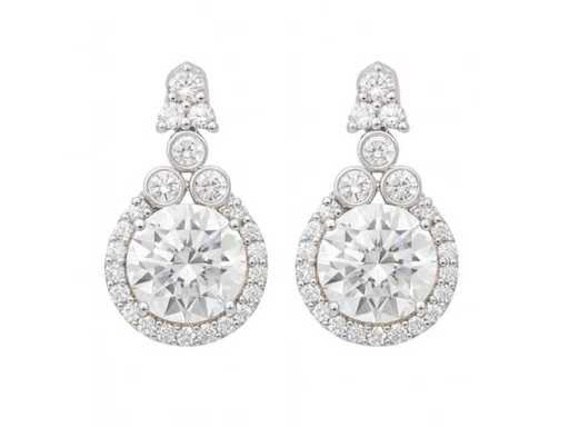 14 Karaat witgouden oorstekers met 3,74 ct. diamant
