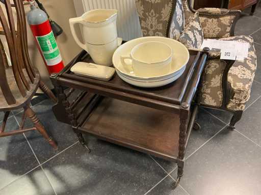 Serveerwagen + BOCH lampeset (5-delig) keramiek