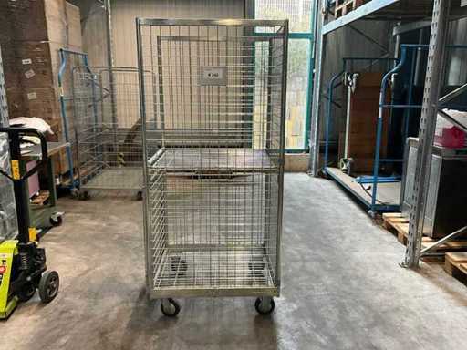 Rollenwagen Gitter 2 Etagen ca, 80 x 80cm mit 4 Rollen, verzinkt neuwertig