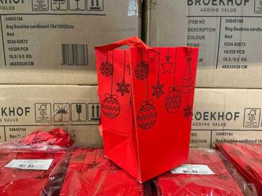 Boules de sac de fête carton 16x12xH22cm rouge (910x)