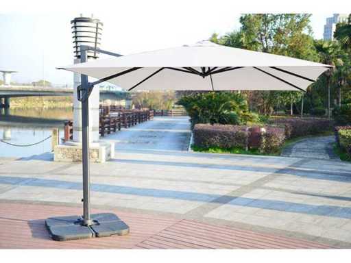 MaxxGarden 88635 Cantilever Parasol 3x4m - cream + concrete Base