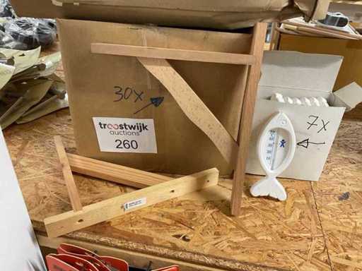 30 supporti per scaffali e termometri