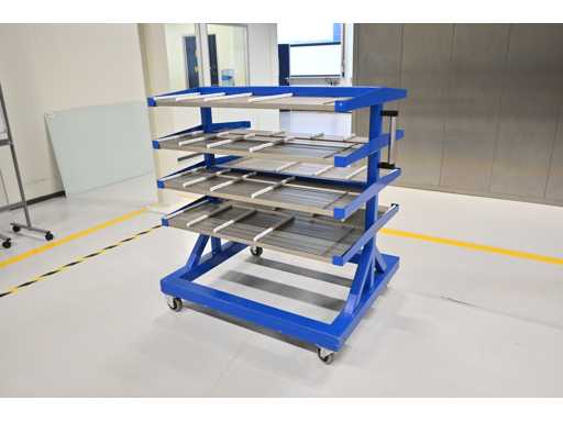Masévon Stainless Steel Glass Holder Transport Trolley