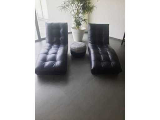 Lounge lig zetel zwart