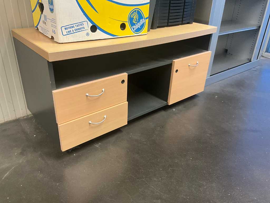 2 assorted low side cabinets/storage cabinets