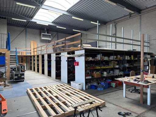 Mezzanine floor with shelving