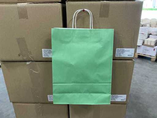 Partia papierowych toreb na przejścia mglistozielone 41x32x12cm (5000x)