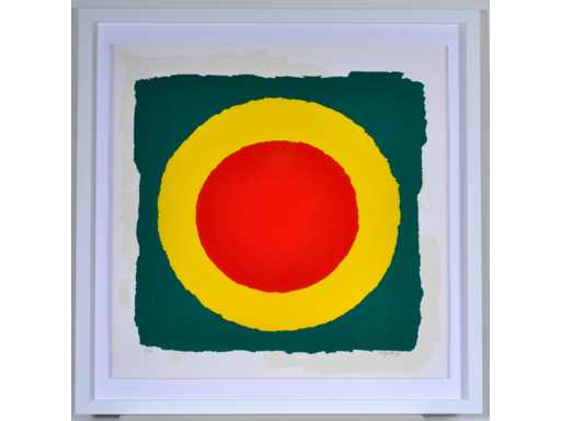 Bram Bogart - grande sérigraphie couleur - encadrée