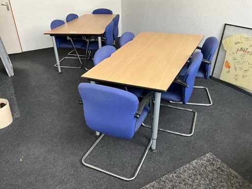 Canteen table with 10 chairs (2x)