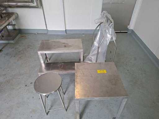 Edelstahlmöbel (4x)