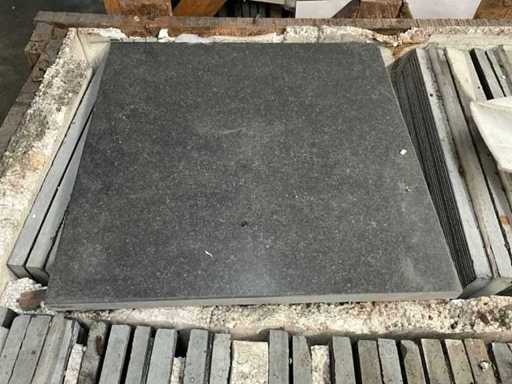 Indian black honed Natural stone garden tile