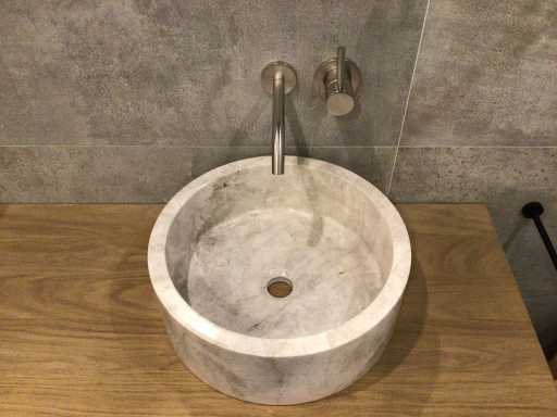 Naturstein-Marmor-Waschbecken beige/graues Waschbecken 40,6x15 cm