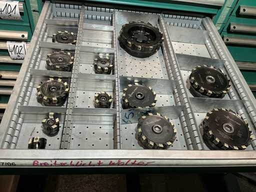 Walter angle milling cutter with inserts (12x)