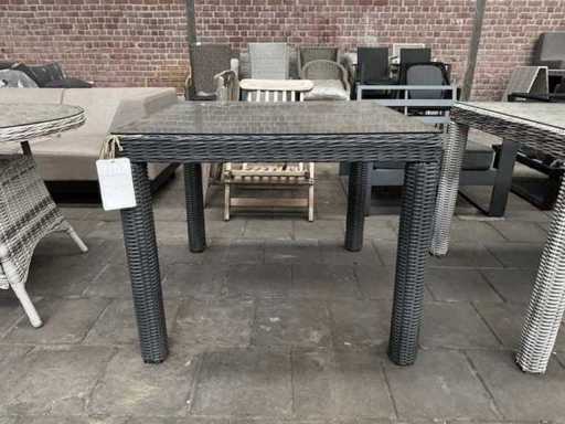 Fonteyn – Stół ogrodowy z płytą szklaną 90x90 cm (5x)