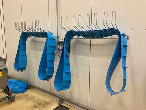 Stainless steel wall hangers (2x) with content