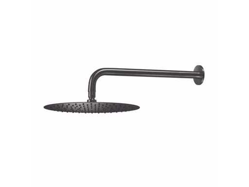 Qisani - Flow - Shower head with wall arm - Gun metal 30 cm