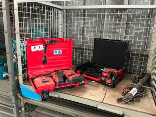 Hilti u. Milwaukee Akku Bohrschrauber und Schlagschrauber (2x)