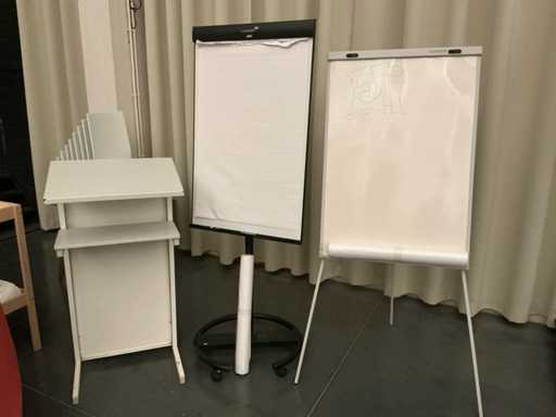 Flipchart, whiteboard and lectern