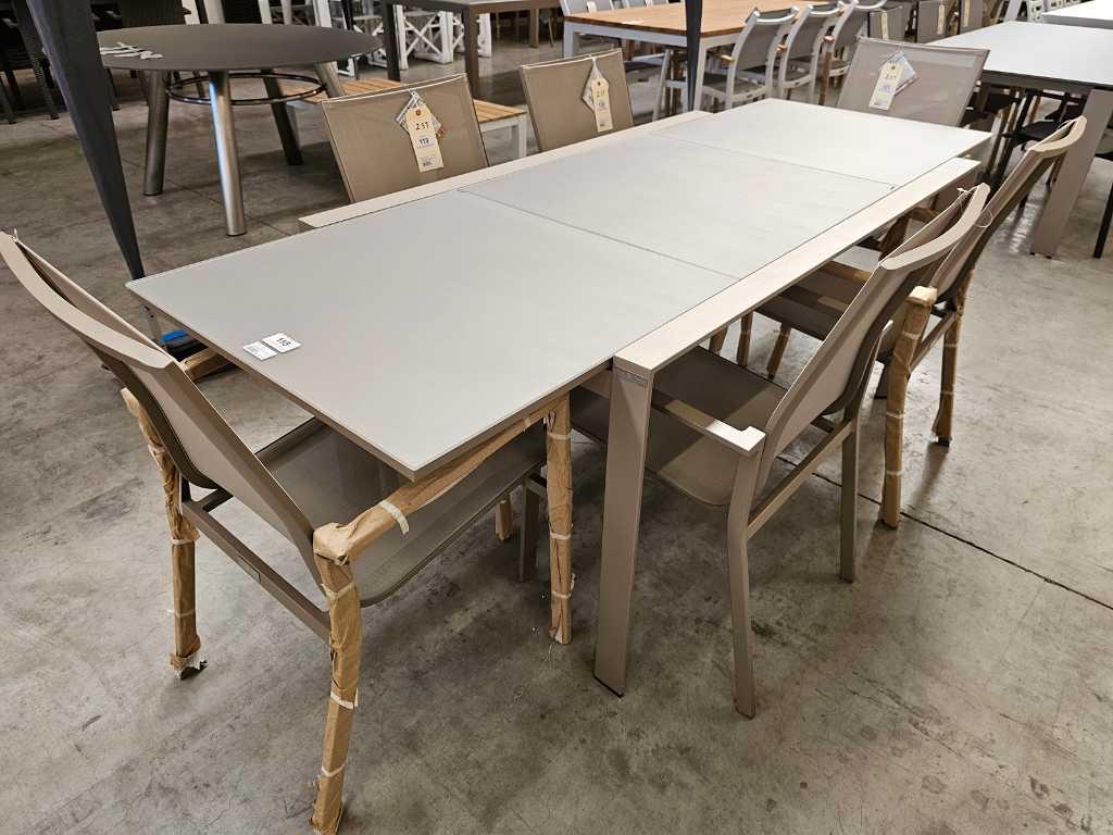 Garden Prestige Alu Tafel Zurich Champagne 152-228cm