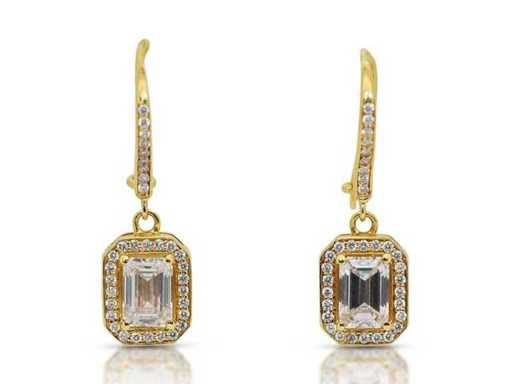 Boucle d’oreille de luxe diamant naturel 2,48 carats en or jaune 18 carats