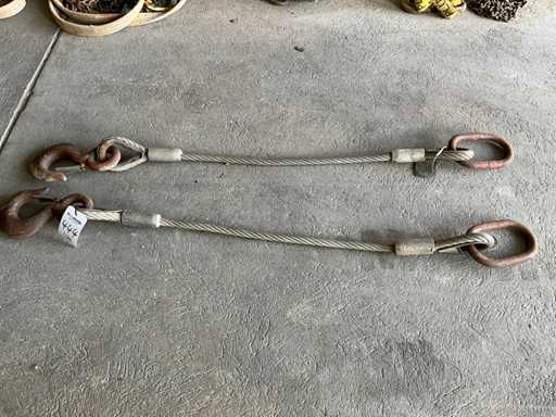 Lina stalowa z hakami (2x)