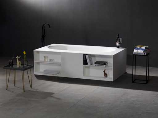 Baignoire autoportante Mawialux - surface solide - blanc mat