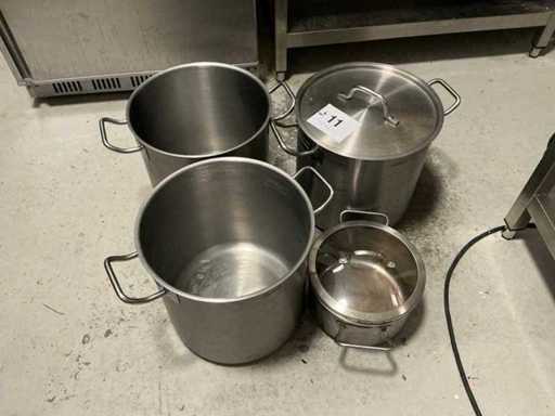Stainless steel cooking pot (4x)
