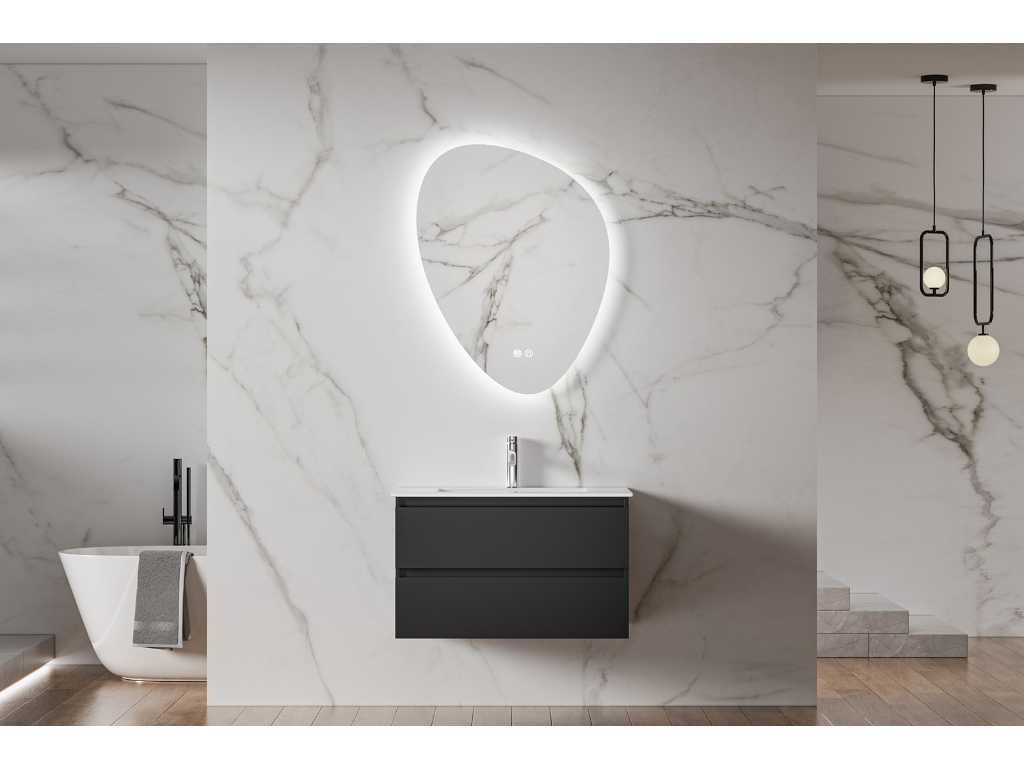 Karo - 64.0023 - Ensemble de meubles de salle de bains avec lavabo avec miroir LED.