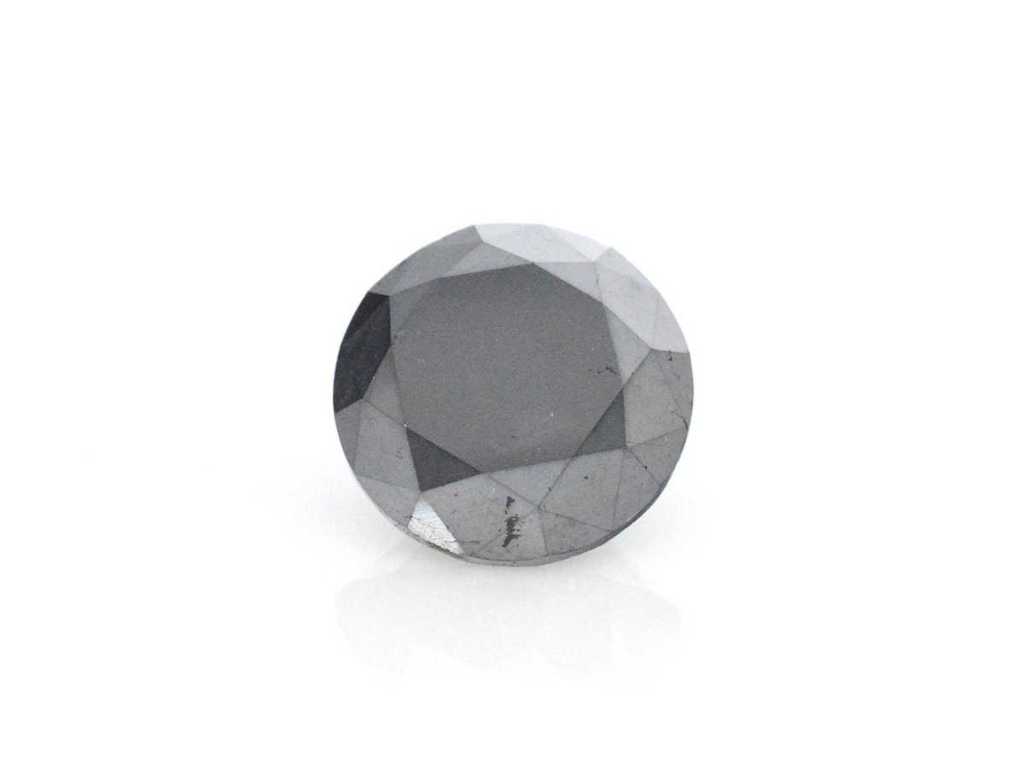 Diamant - 6.90 karaat echte zwarte diamant (gecertificeerd)
