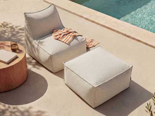Waterafstotend stoffen tuinfauteuil - Cream